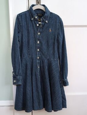 Girls Polo Ralph Lauren Denim Dress, Size 7